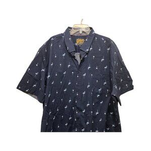 Men's Size 6XLarge Jonnie-O Shirt Blue Cotton Allover print